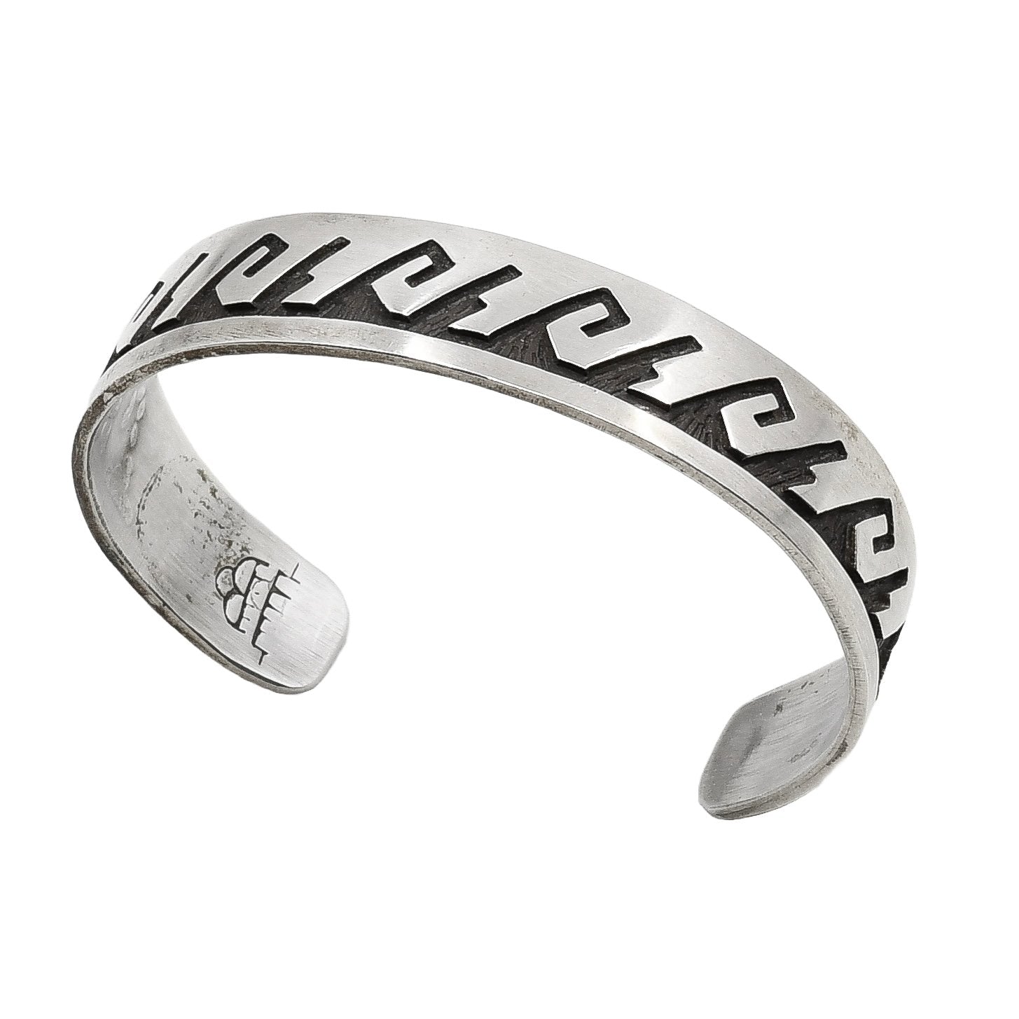 Vintage Manuel and Karen Hoyungowa Silver Hopi Overlay Bracelet