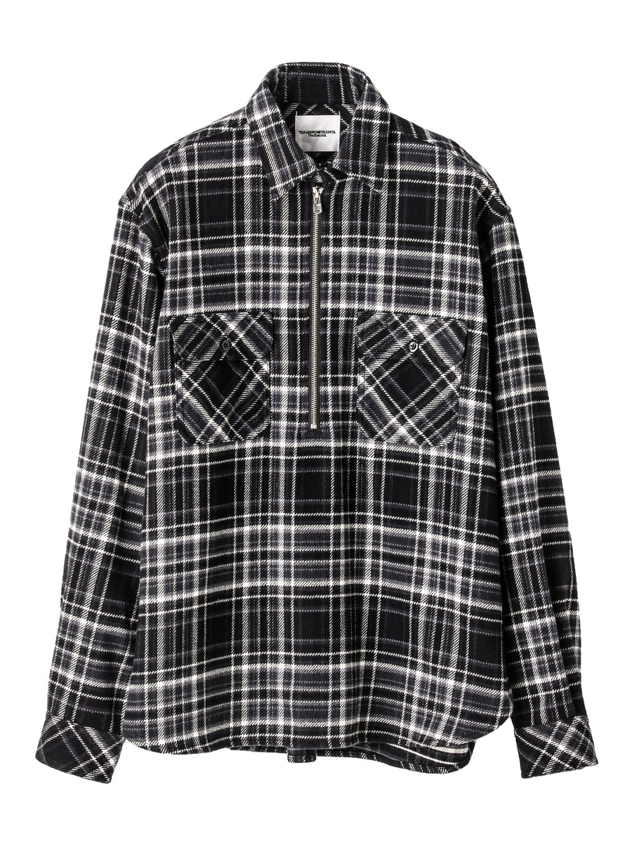 ss.0027AW25-black ハーフジッププルオーバーワークシャツ The Black