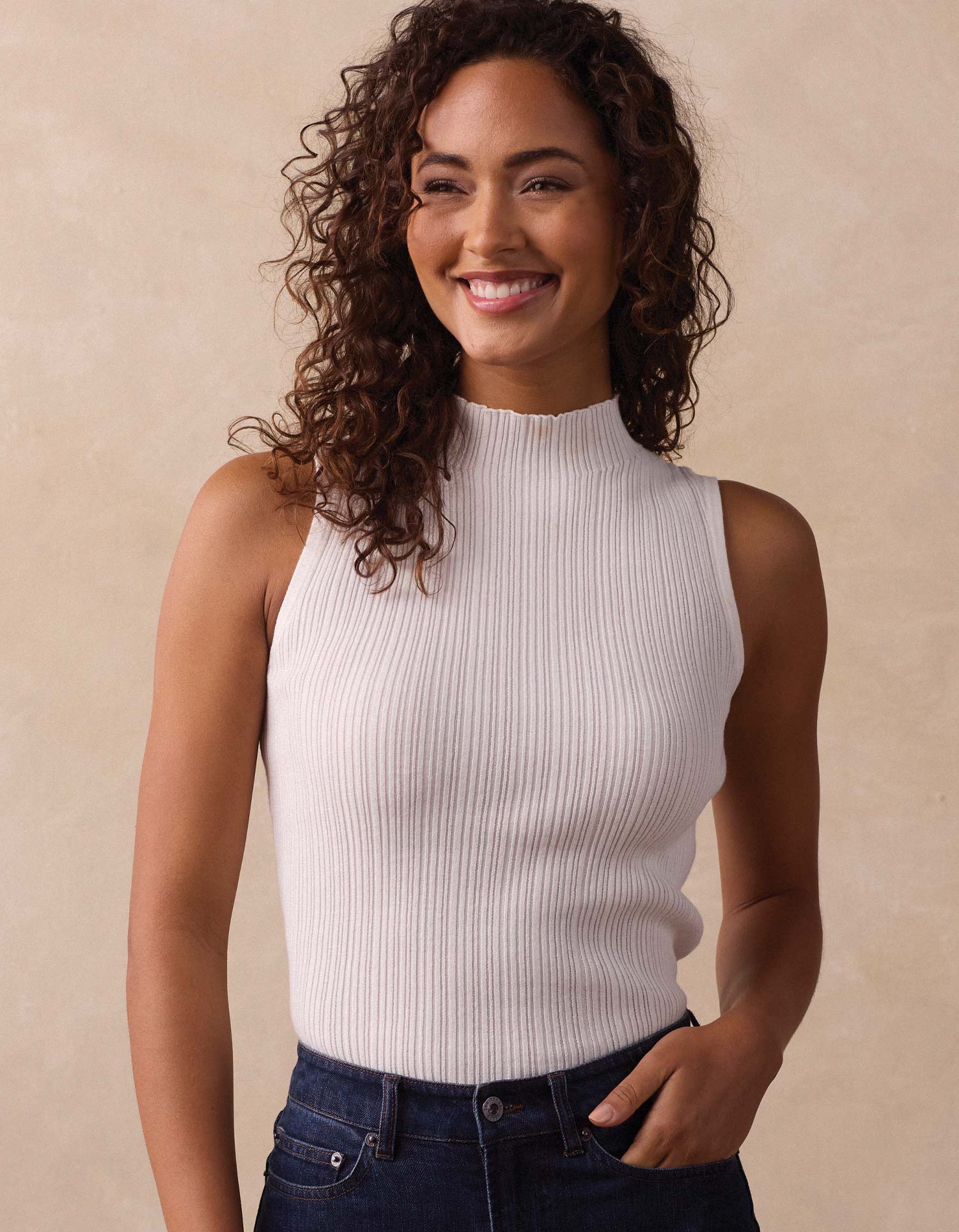 Carolyn Knit Tank in Ivory – The Normal Brand