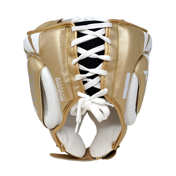 Rival Boxing RHG100 Professional Headgear White/Gold Head Guard