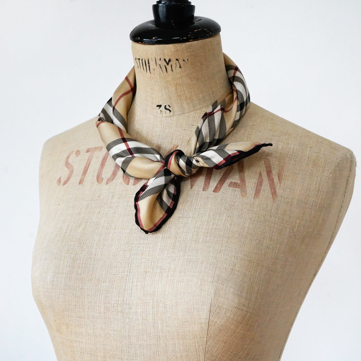 Vintage Burberry Check Silk Scarf / バーバリー NOVA チェックシルク