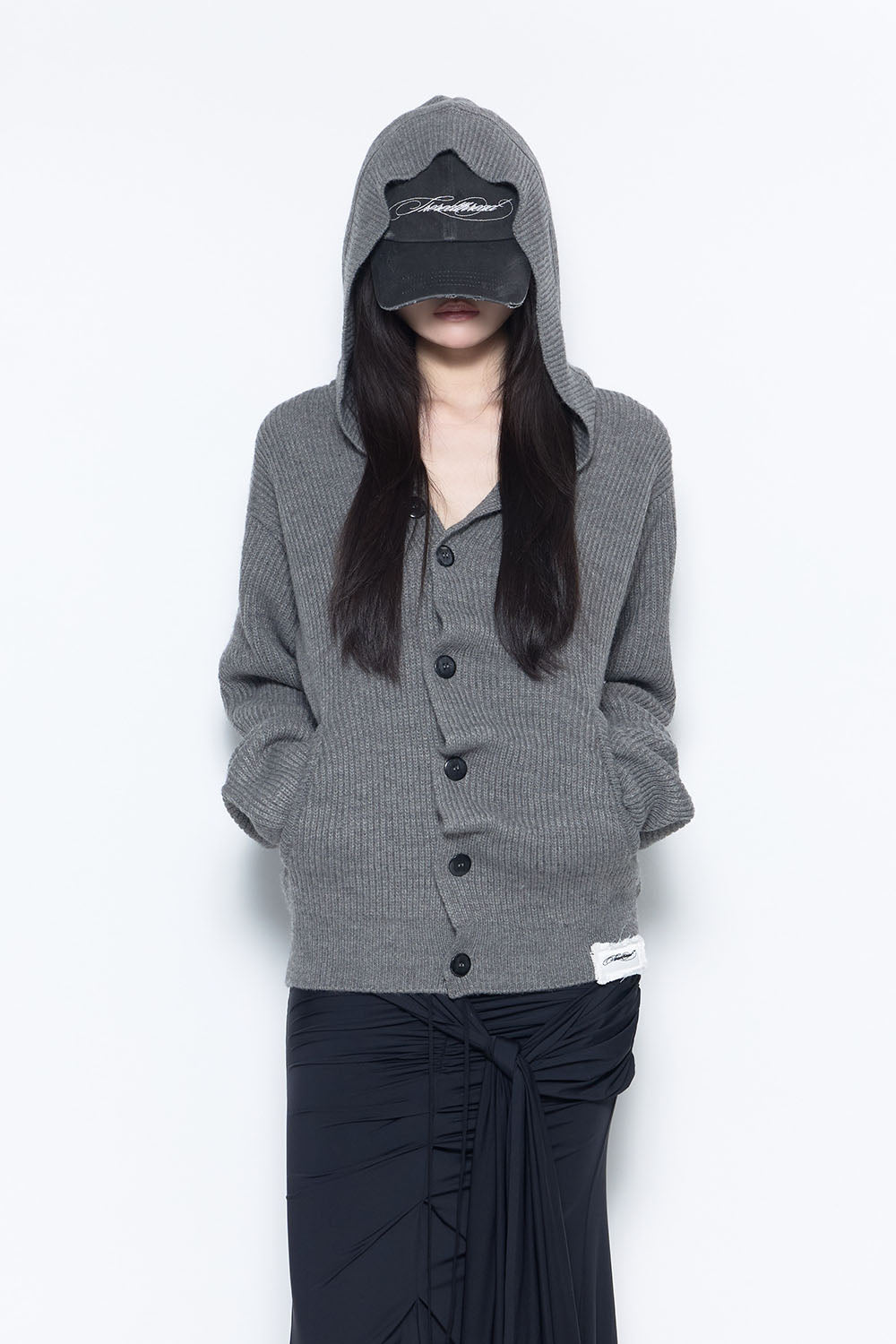THEREDTHREAD / ザレッドスレッド】S button knit hoodie