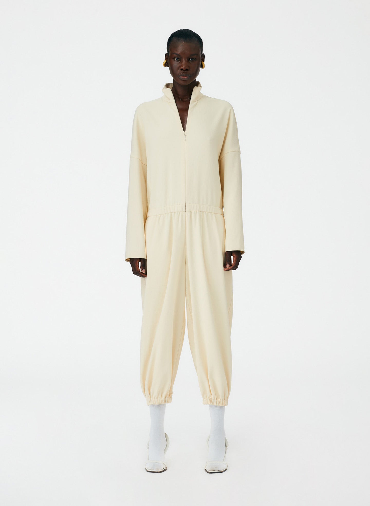 Chalky Drape Zip Up Jumpsuit – Tibi Official