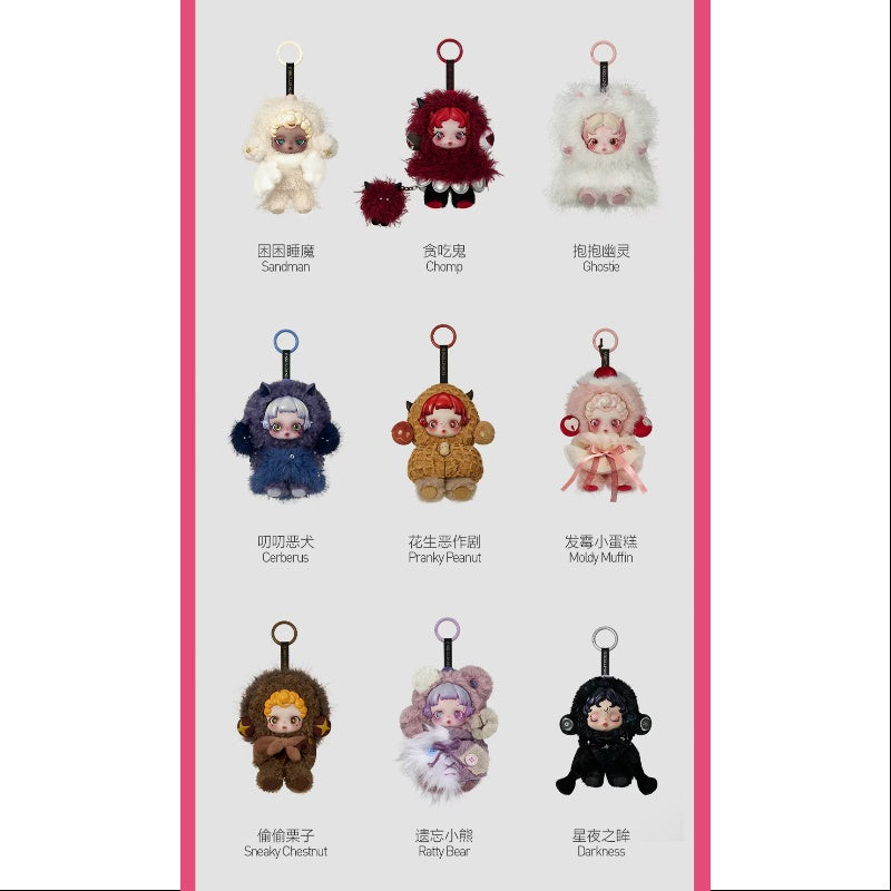 Skullpanda You Found Me Series Plush Doll Pendant Whole Set Opened