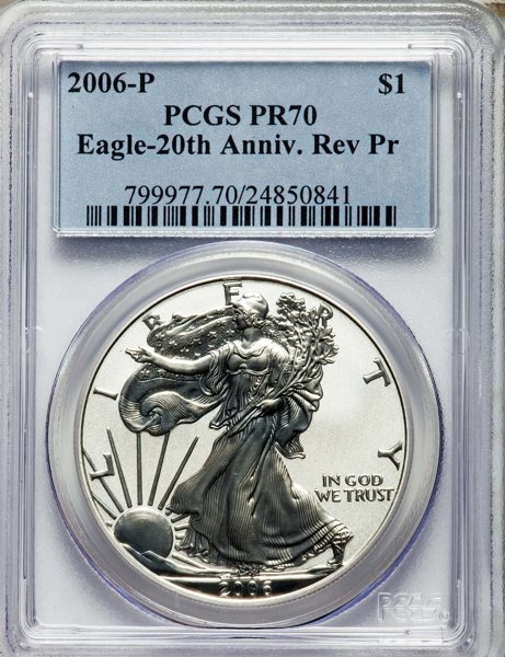 アメリカ【1ドル】シルバーイーグル銀貨2001-W PCGS PR70DCAMマー