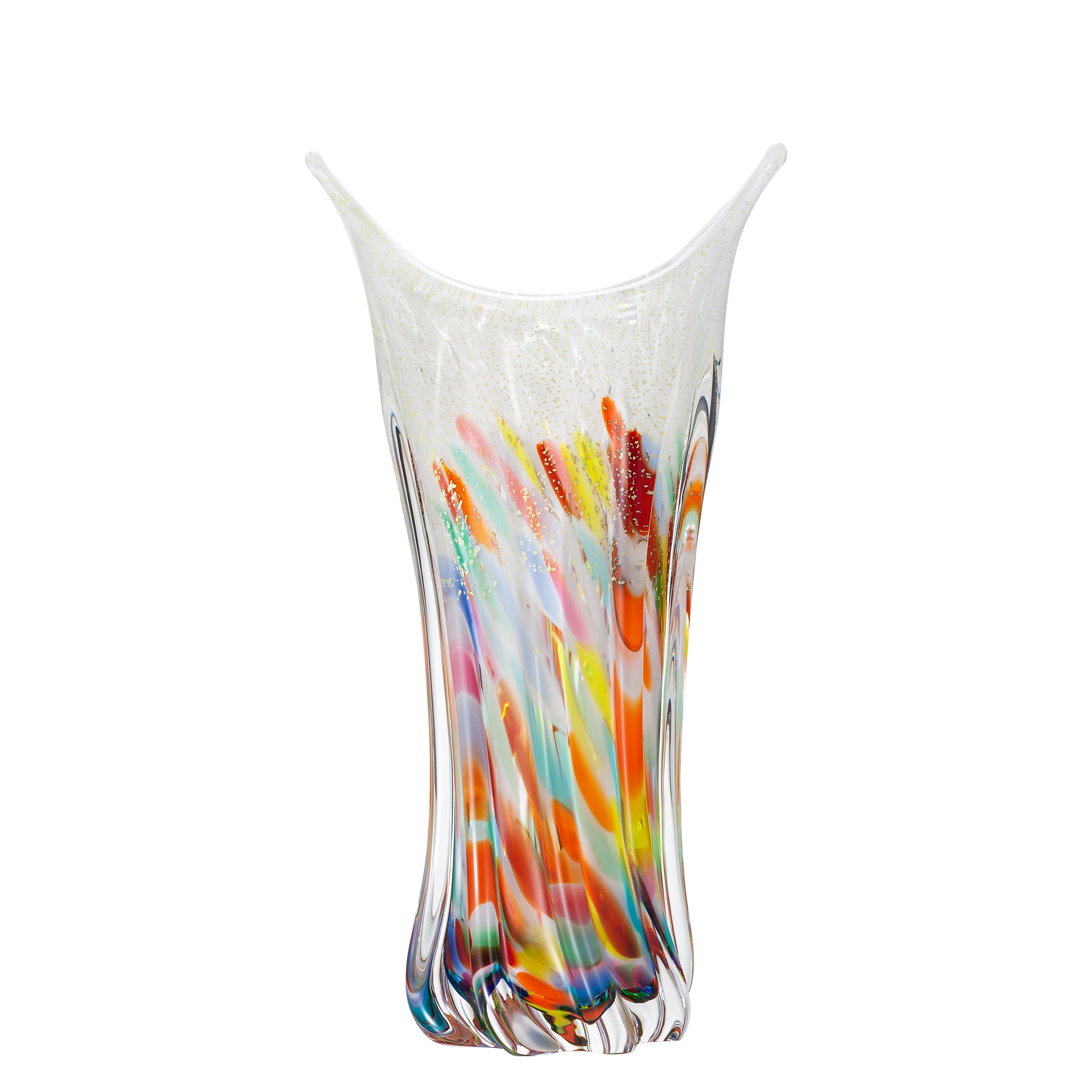 津軽びいどろ 花びん 金彩花器 ねぶた | 華やかな花器 上品なガラス花瓶