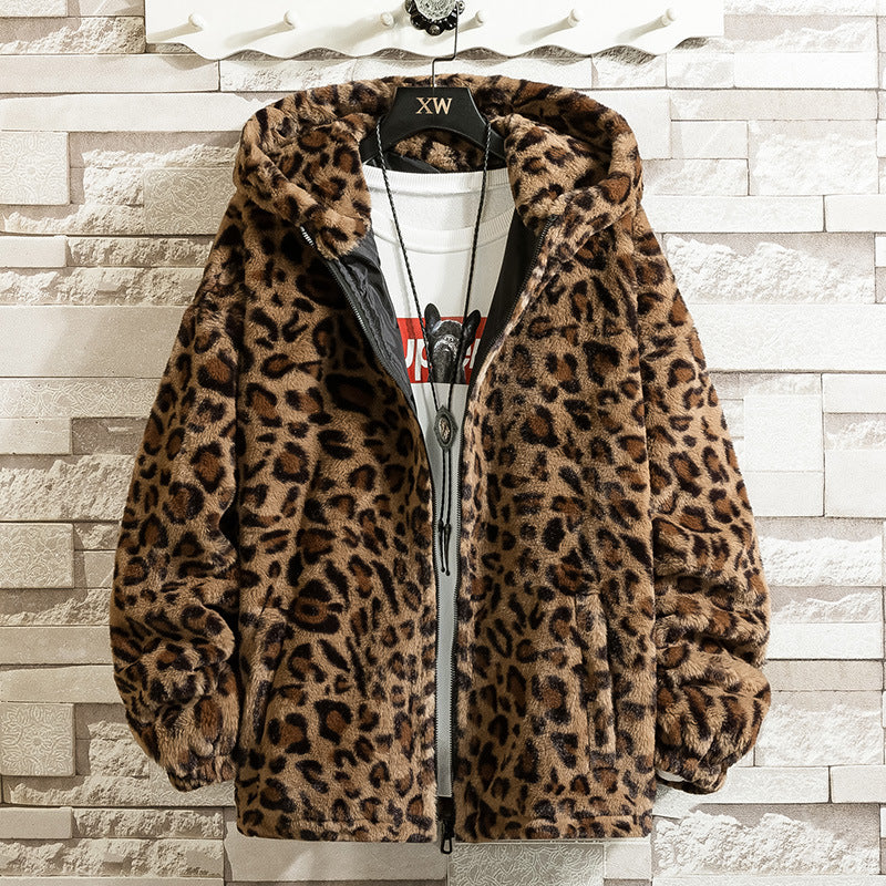Leopard print hooded fleece jacket Z0796 – VELOCITY LABEL