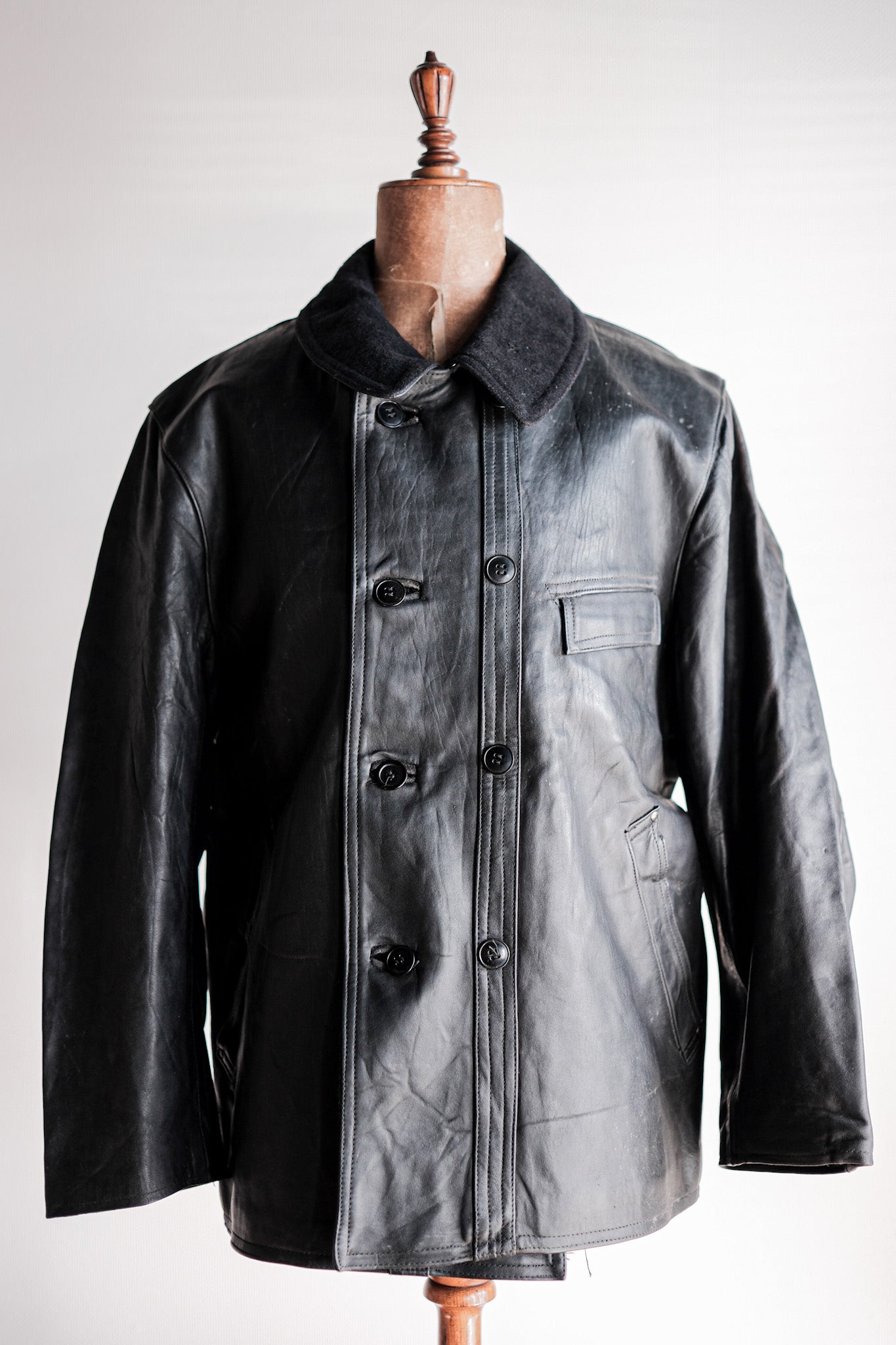 50's] French Vintage Le Corbusier Leather Work Jacket 