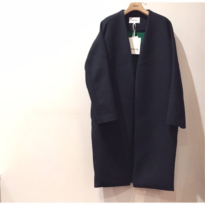 ENFOLD」ウールリバーノーカラーコート、チェスターコート入荷