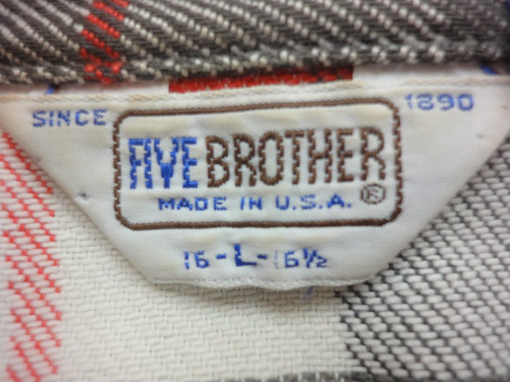 FIVE BROTHER（ファイブブラザー）タグで見る年代判別 | ヴィンテージ