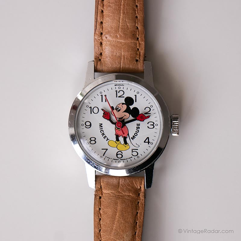 Vintage Bradley Mechanical Disney Watch | 70s Mickey Mouse