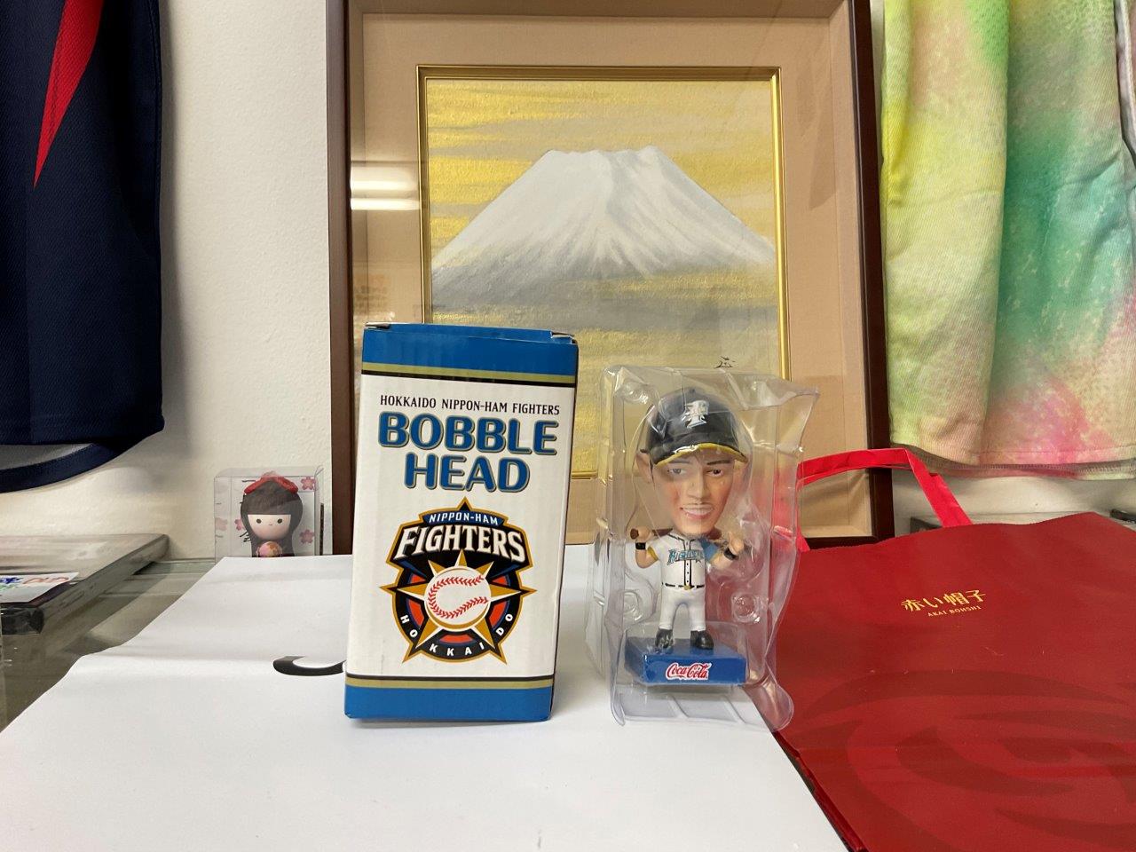 オリックス・バファローズ ロゴ入り練習球、矢野謙次ミニボブルヘッド