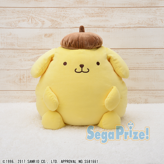ポムポムプリン ギガジャンボちょこんとおすわりもちもちぬいぐるみ