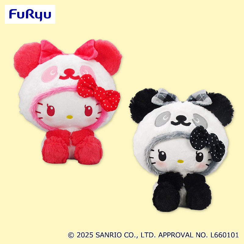 パンダ ハローキティ テキスタイルリボンBIGぬいぐるみ｜タイトーの10