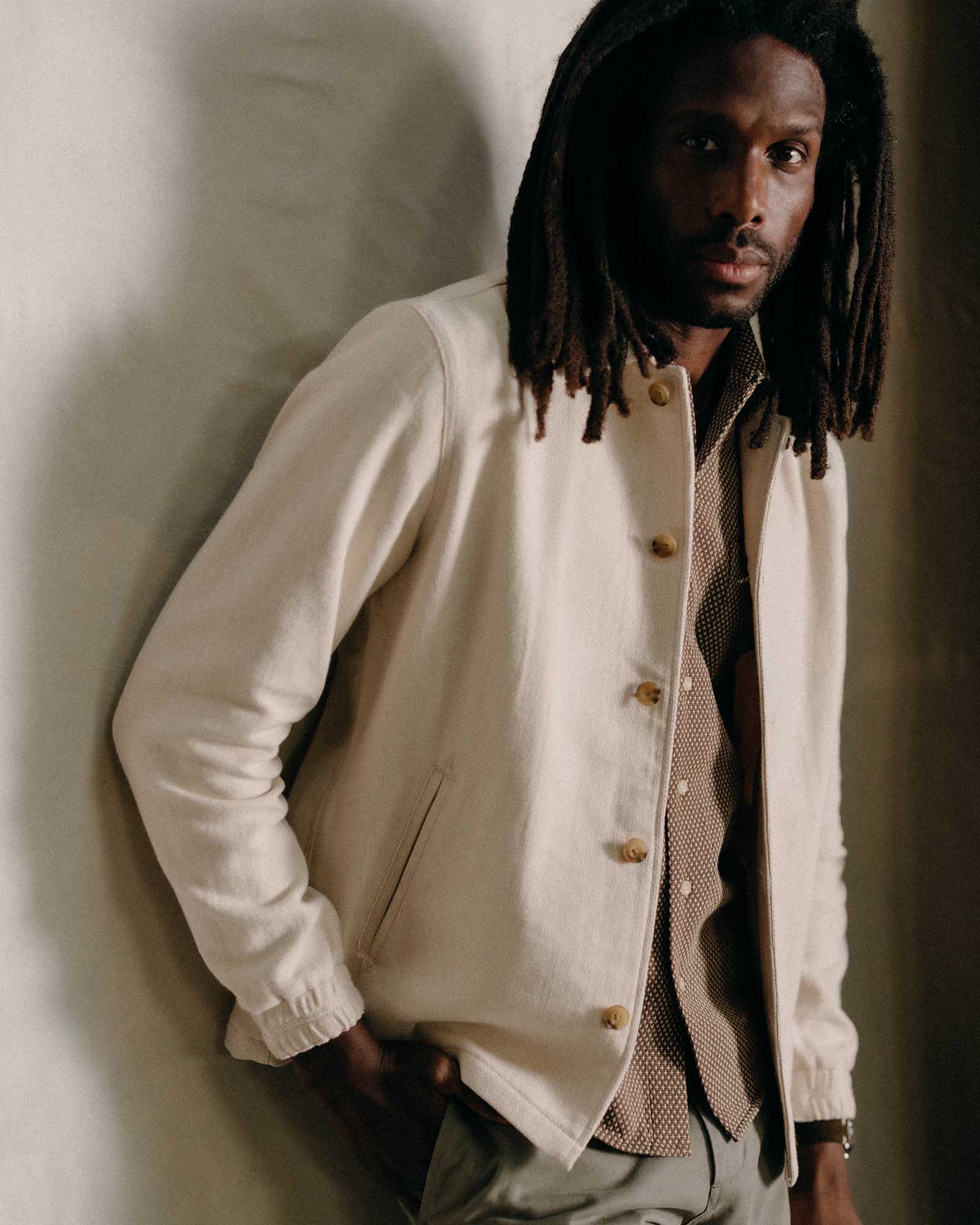 The Crew Jacket in Seeded Natural Sashiko | Taylor Stitch