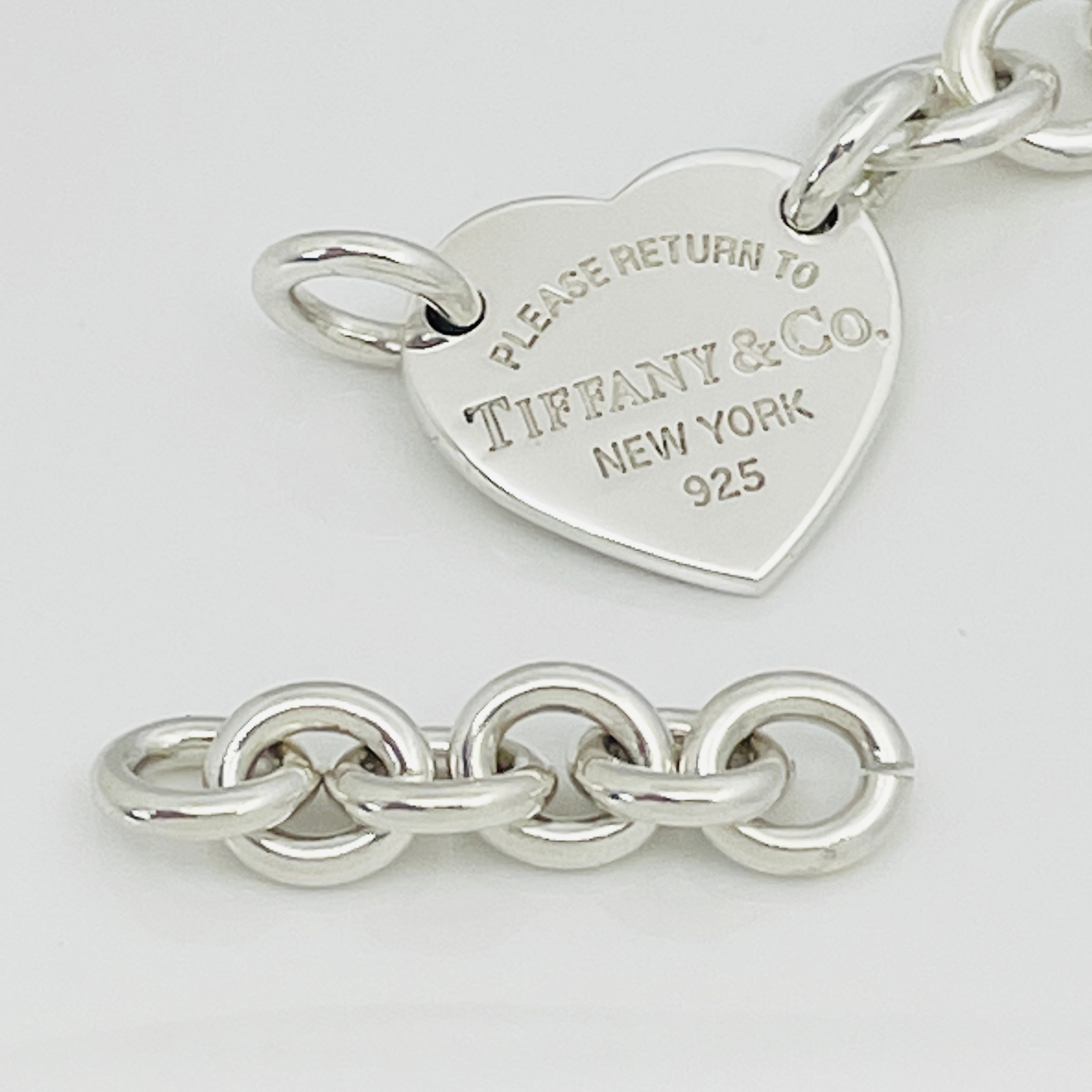 Return to Tiffany Heart Tag Choker Necklace Chain Link Repair