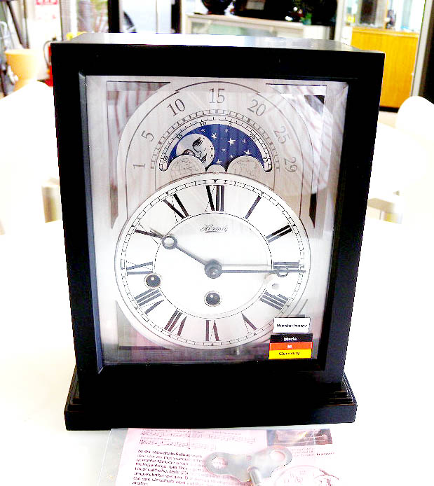 ヘルムレ Hogarth 置き時計 8日巻 ウエストミンスター ムーンフェイズ