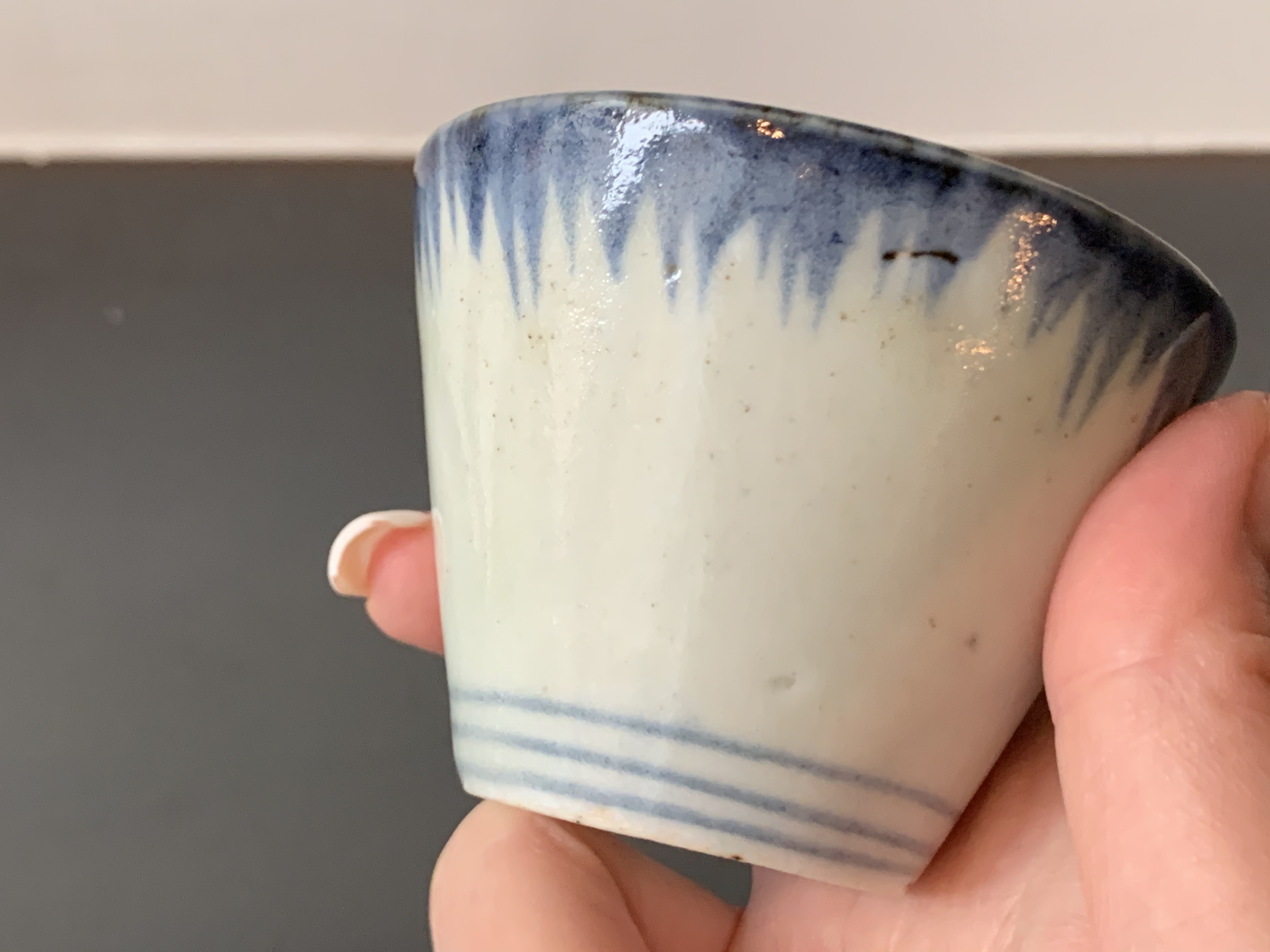 古伊万里雨降り文猪口｜古美術 桃凛