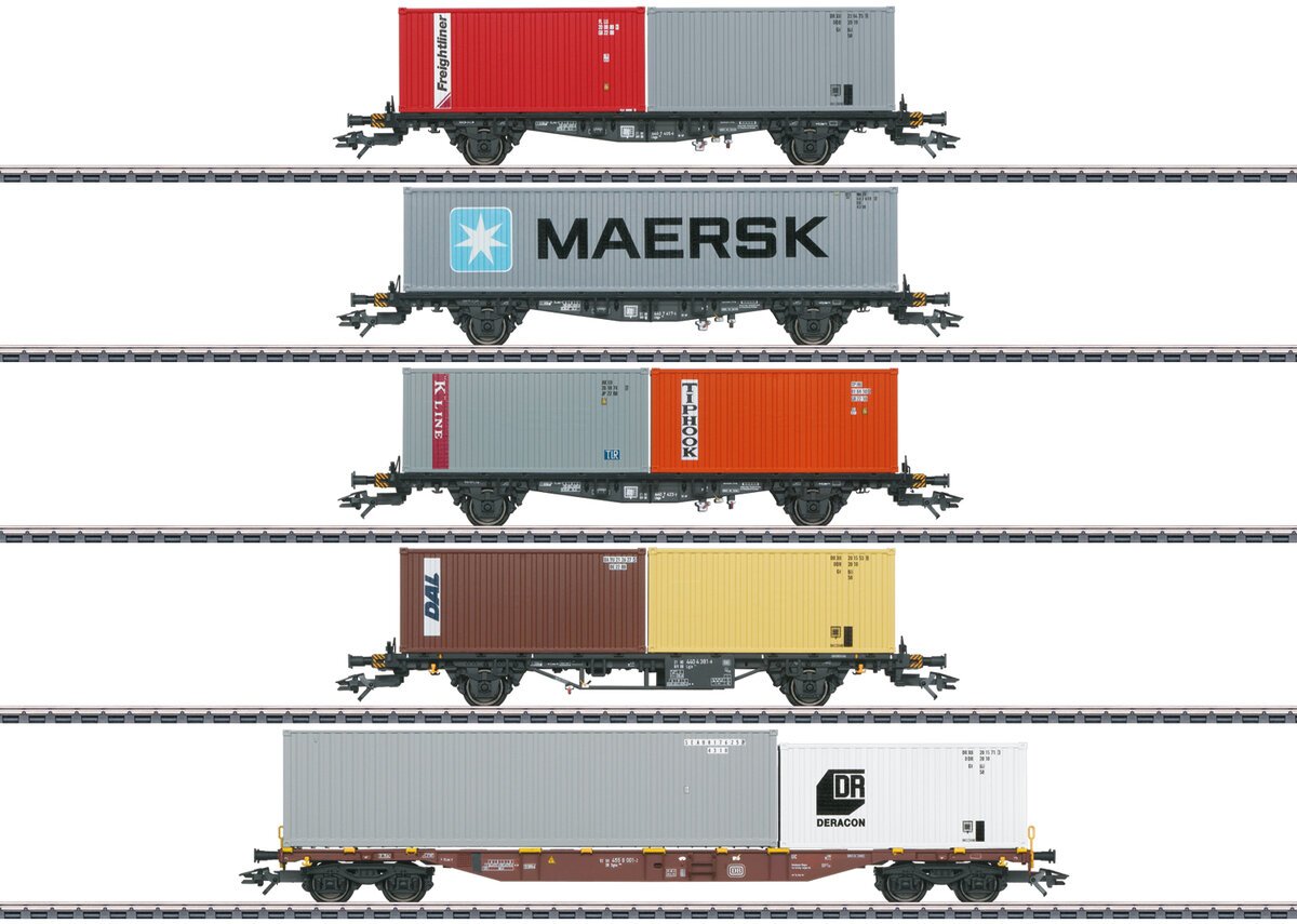 Marklin 47680 HO German Federal Railroad Container Transport Cars