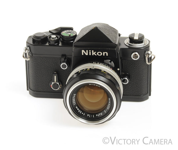 Nikon F2 Black w/ Nikkor 50mm f1.4 Lens DE-1 Eyelevel Finder -Clean, N