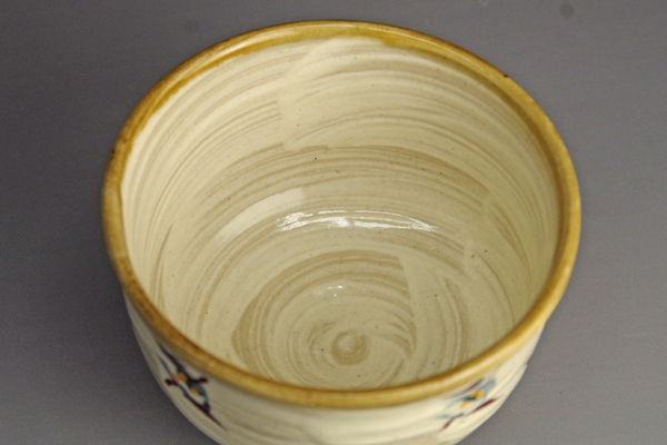 明石庄作 刷毛目花紋茶碗 共箱｜益子焼販売 善五