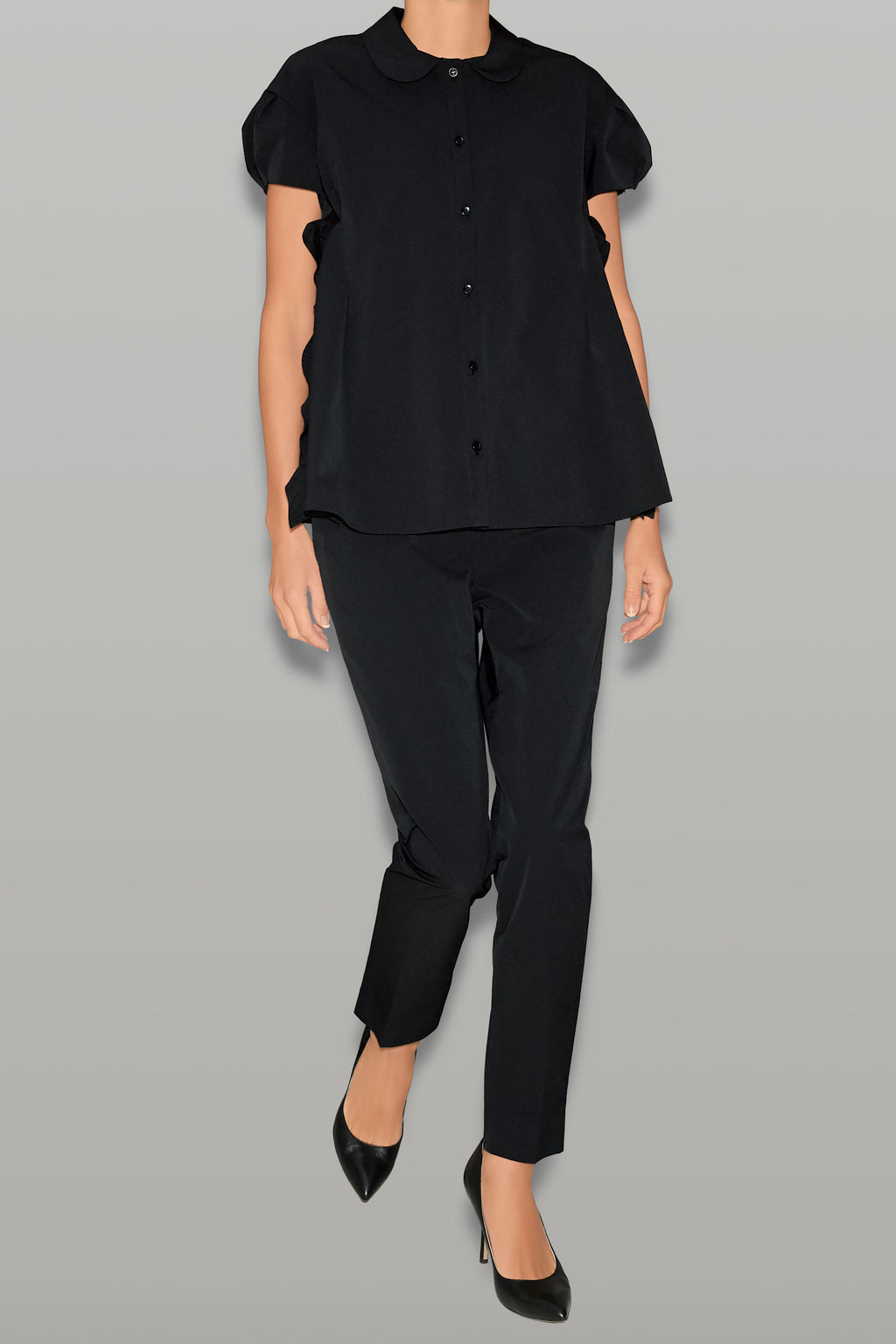 ショートスリーブサイドラッフルブラウス – YOKO CHAN