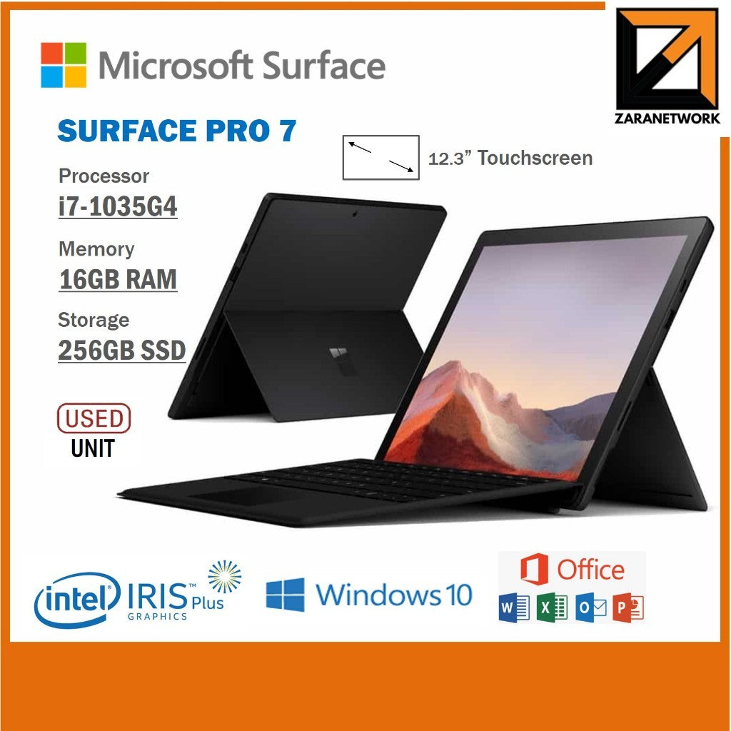 MICROSOFT SURFACE PRO 7 CORE i7-10th GEN 12.3''TOUCHSCREEN