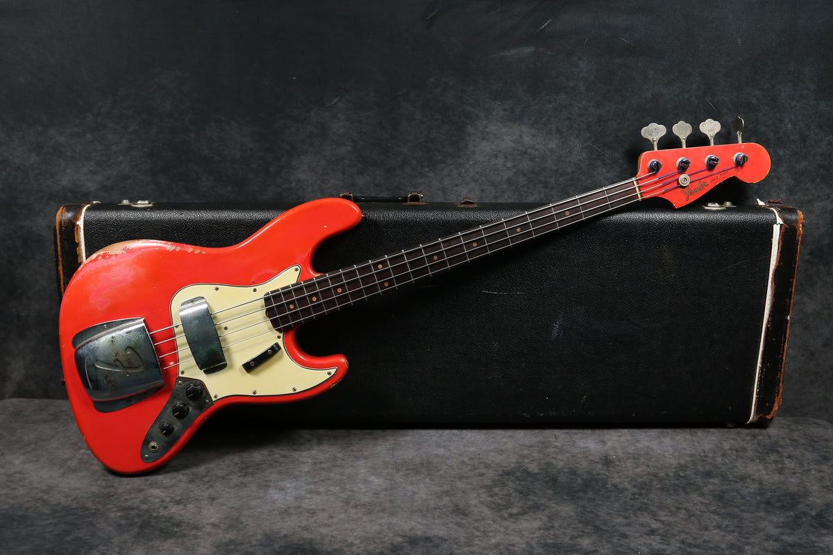 1964 Fender Jazz Bass, Fiesta Red – Andy Baxter Bass & Guitars