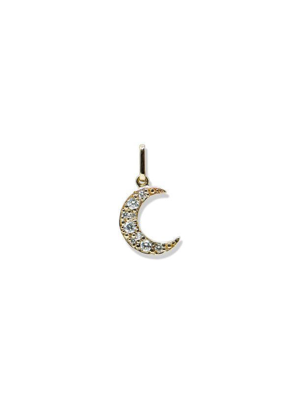 ANZIE | 14k Gold Aztec Diamond Crescent Charm