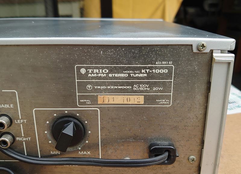 トリオ TRIO KT-1000 FM専用チューナー