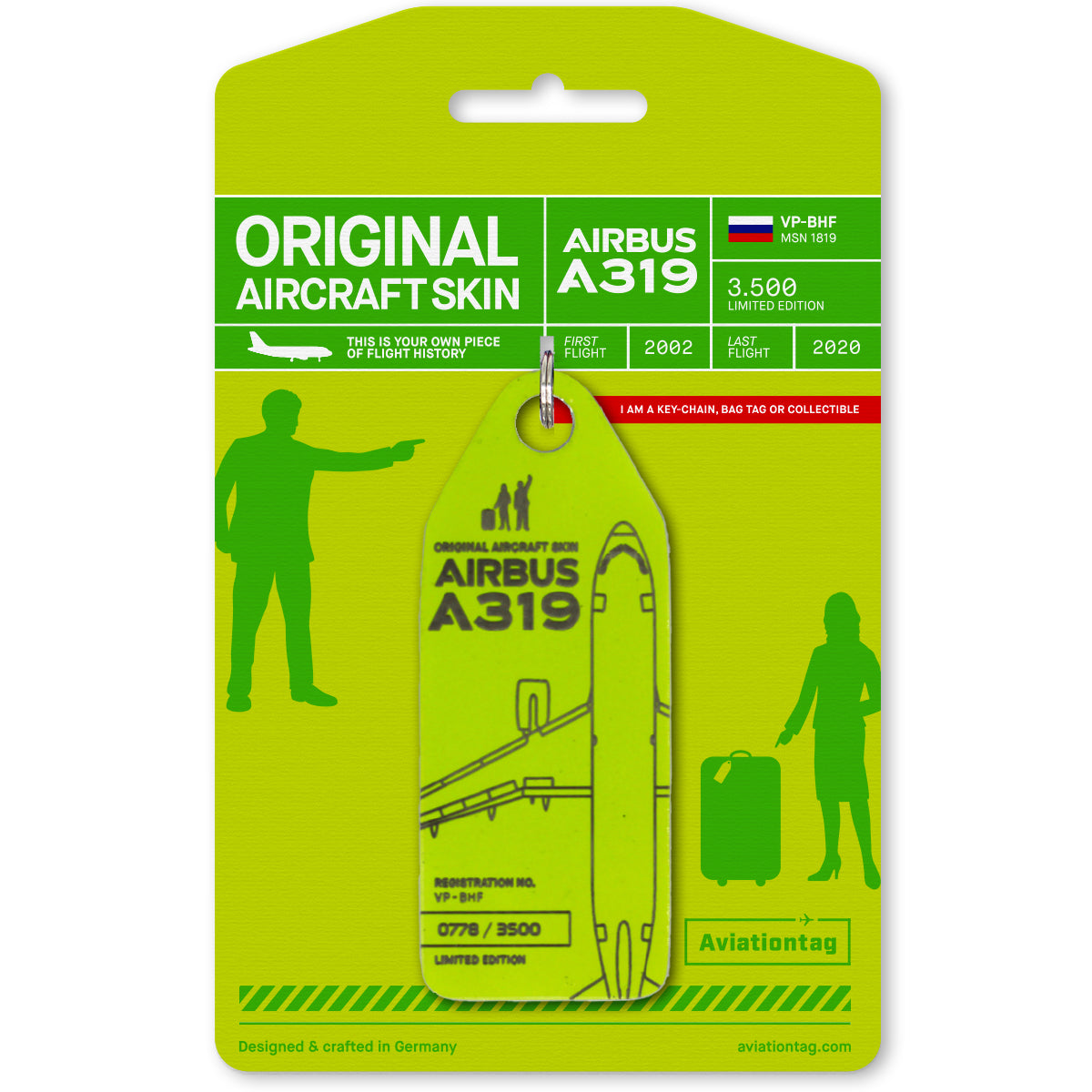 Airbus A319 VP-BHF | Unique Airplane Skin Tags | Aviationtag
