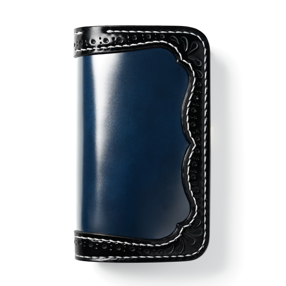 革財布・革製品のビーズ屋｜コードバンミドルウォレット パンチング