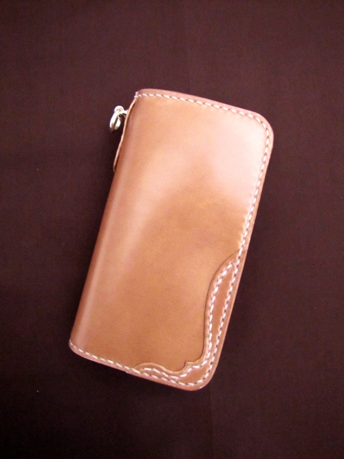 革財布・革製品のビーズ屋｜コードバン ミドルウォレット Bタイプ きなり