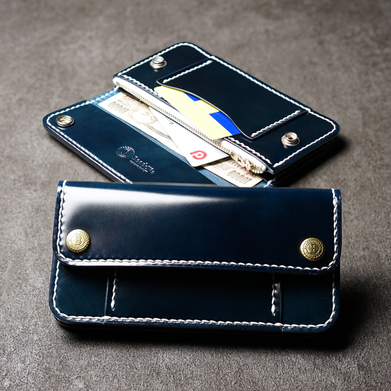 革財布・革製品のビーズ屋｜トラッカーズウォレット コードバン 本藍染め