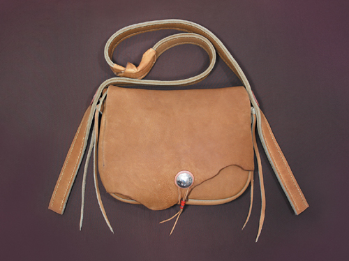 革製品・革財布のビーズ屋公ちゃん｜しか革ショルダーバッグ スモーク