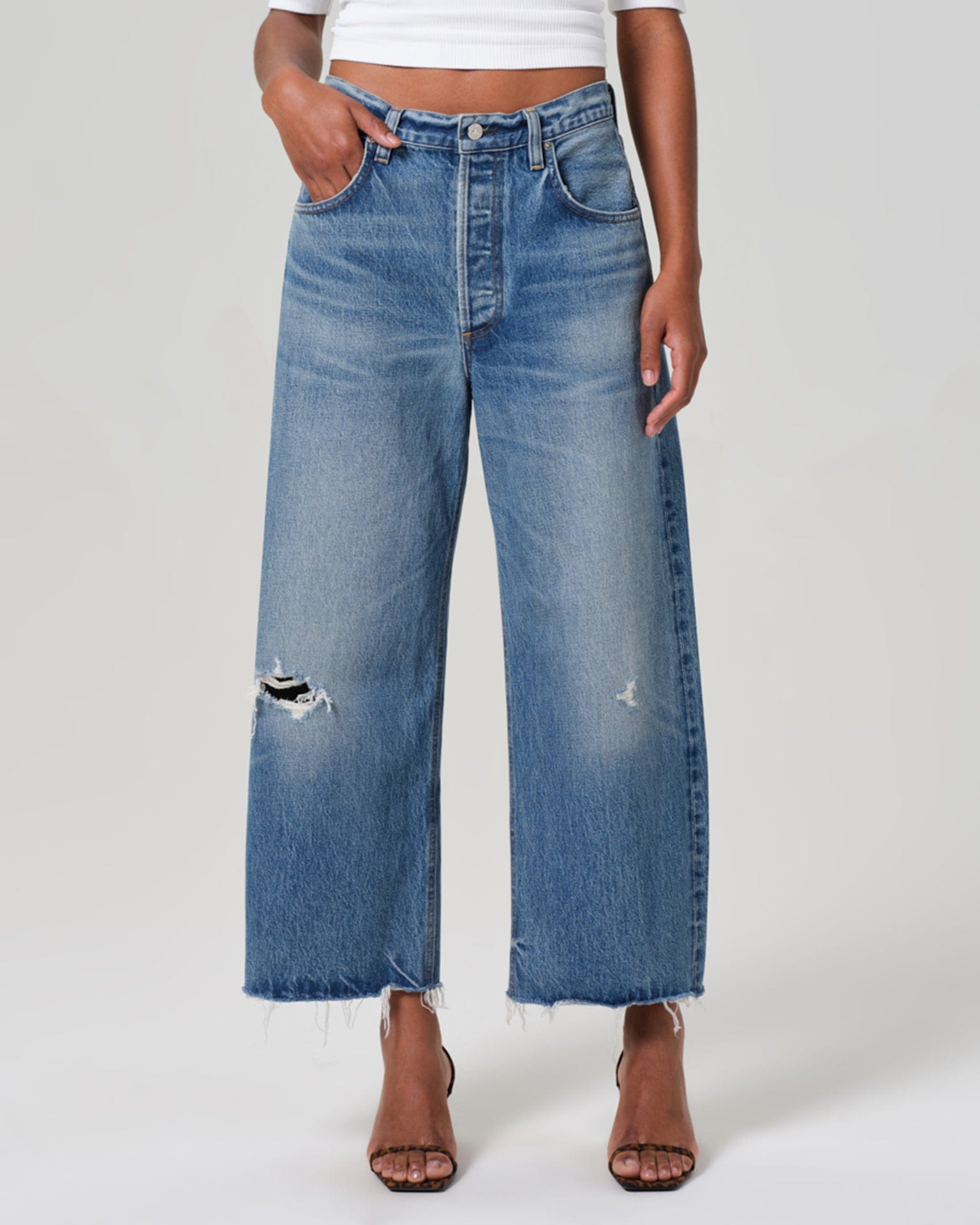 Citizens of Humanity Ayla Raw Hem Crop in Solano - Bliss Boutiques