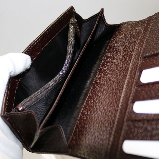 新品 グッチ 長財布 GG柄 革 244946・1959 ダークブラウン こげ茶