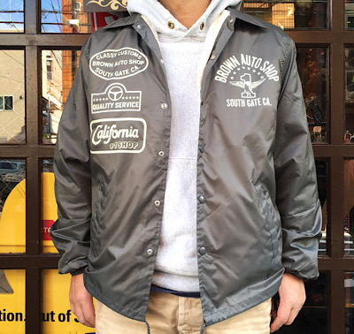 BUDDY オリジナル コーチジャケット 裏ボア(ポリエステル) BROWN AUTO