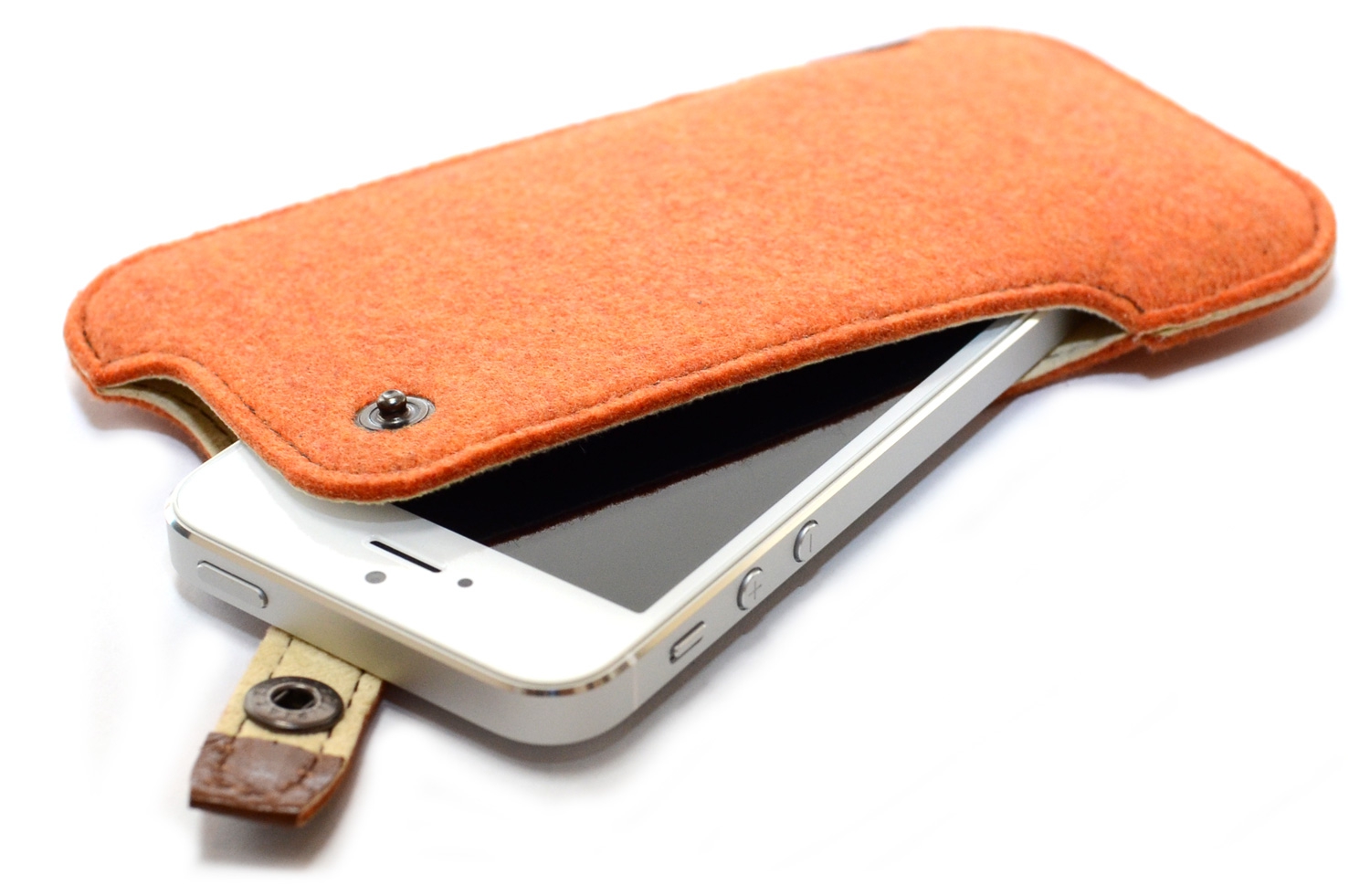 ハンドメイドフェルト & レザーケース for iPhone5 4s/4 - buzzhouse