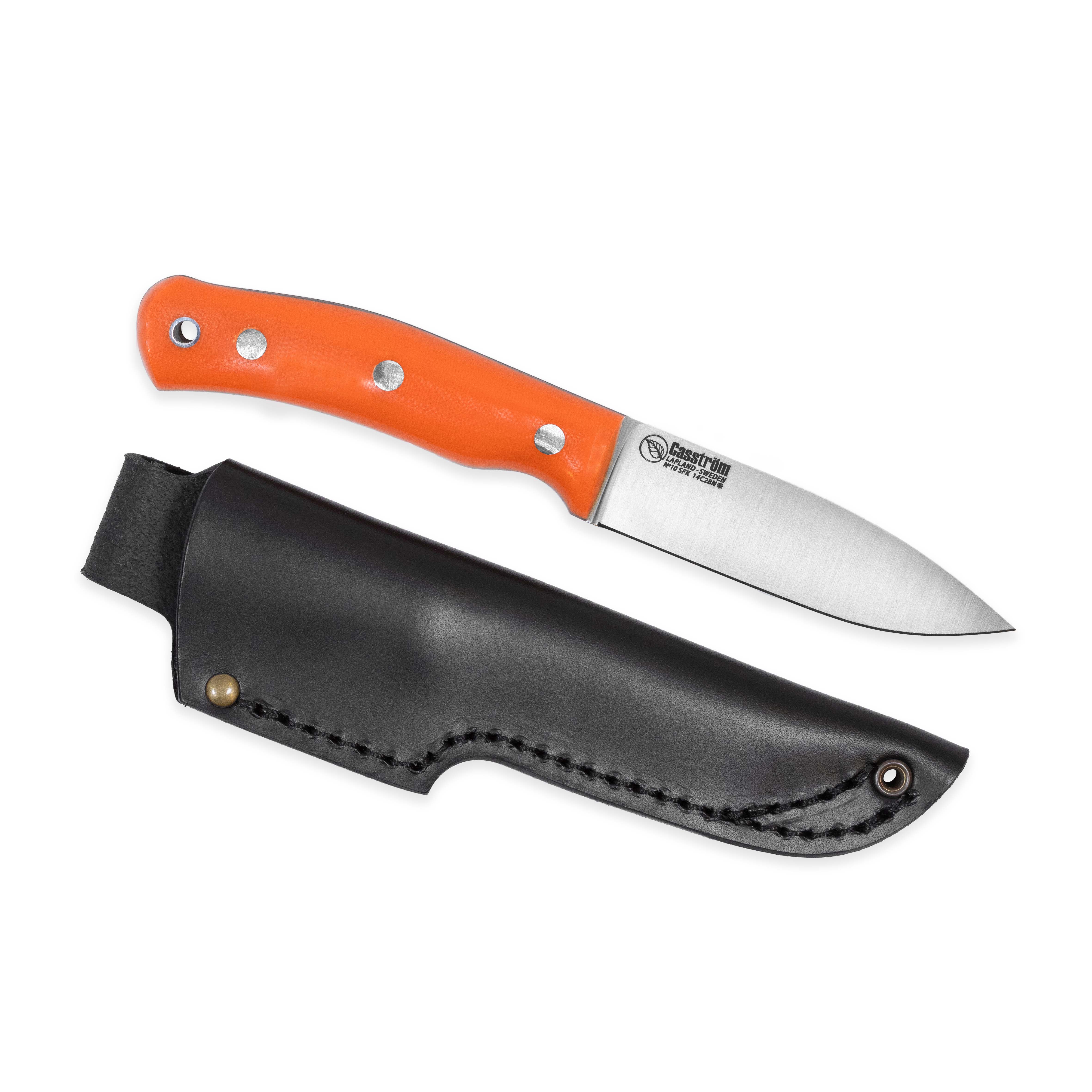 No.10 SFK – Orange Hunting & Fishing Knife with 14C28N Steel Blade