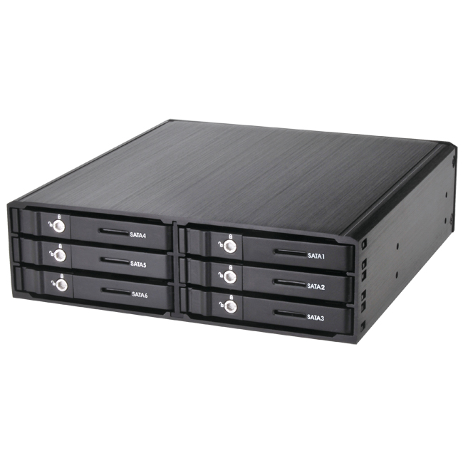 販売終了】 5インチベイにまとめるラック SATA 6G（6台タイプ） (CMRK