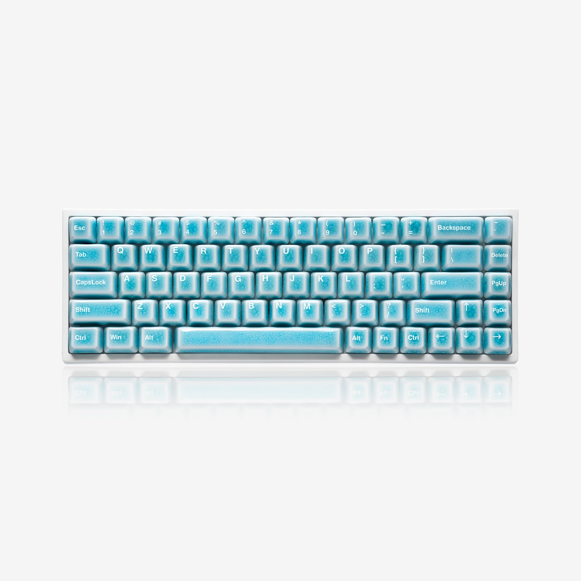 114 Keys Blue Crazed Ceramic Keycaps Set | Cerakey
