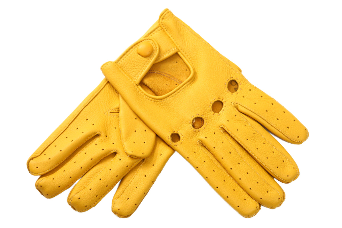 メローラ メンズ手袋◇ディアスキンドライビンググローブ◇イエロー