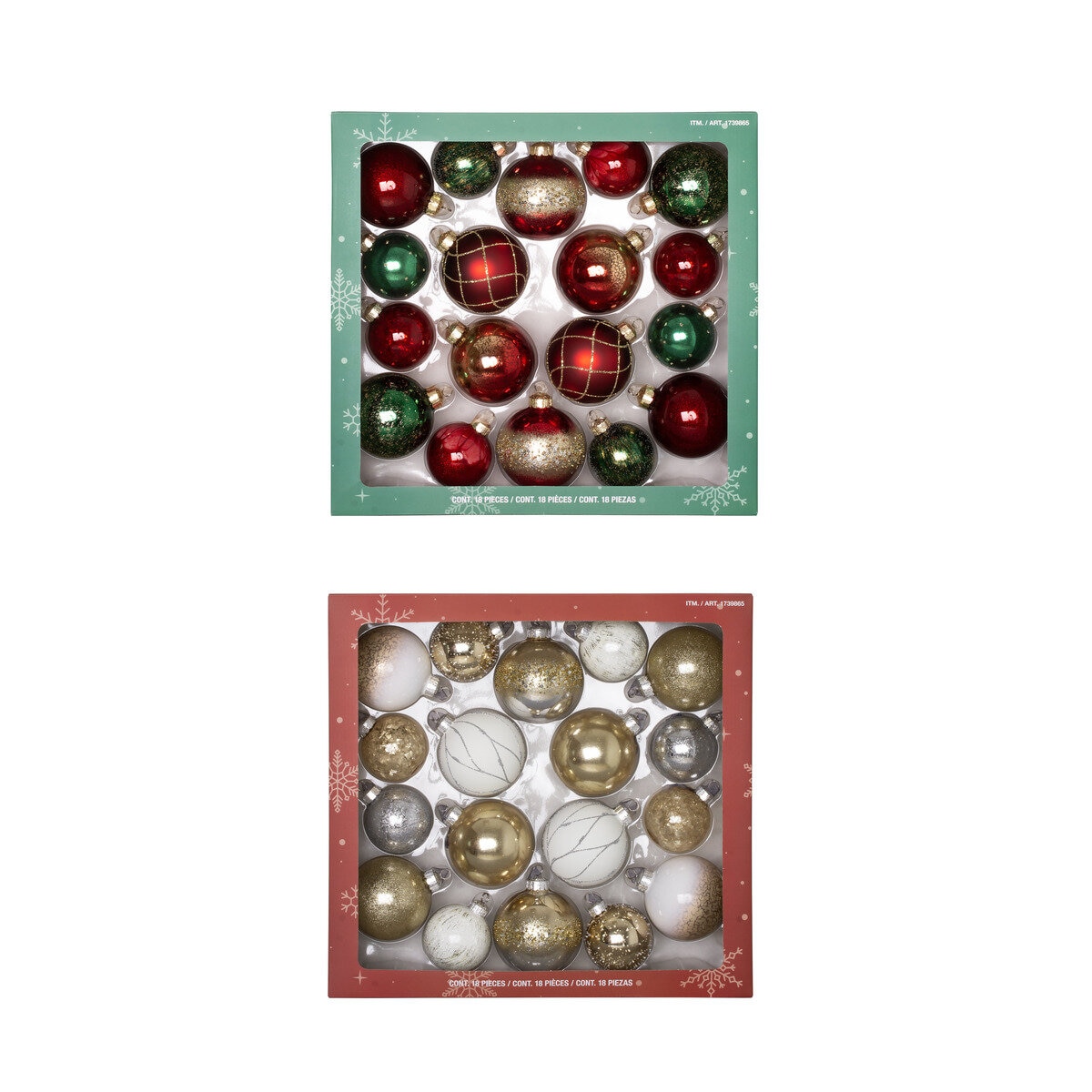 クリスマスオーナメント ガラス製 18個入り アソート | Costco Japan