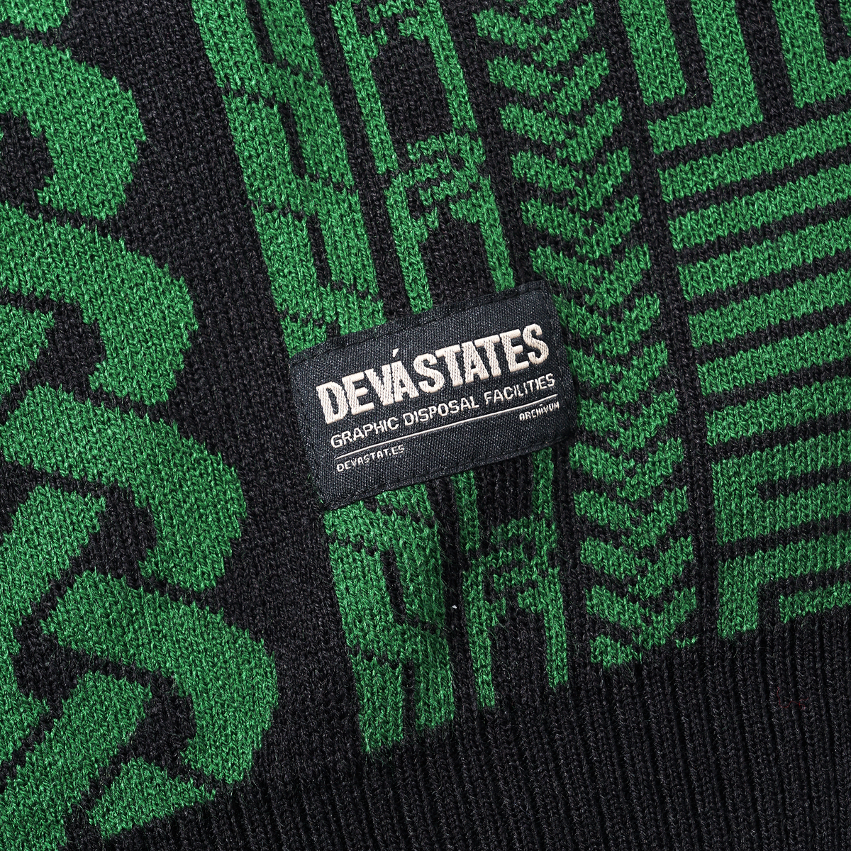 LINKS Jacquard knit Sweater [Green] – DEVÁ STATES