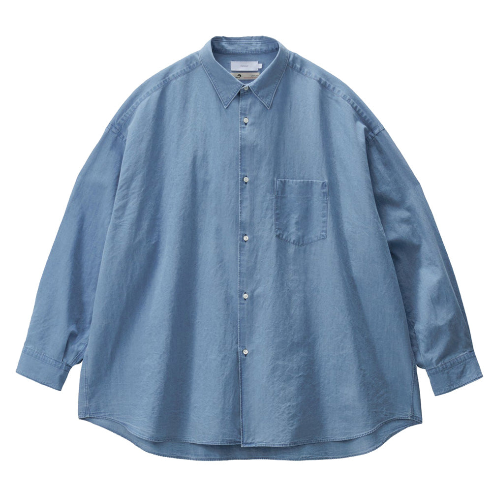 Graphpaper) SIDOGRAS Indigo Poplin L/S Oversized Regular Collar