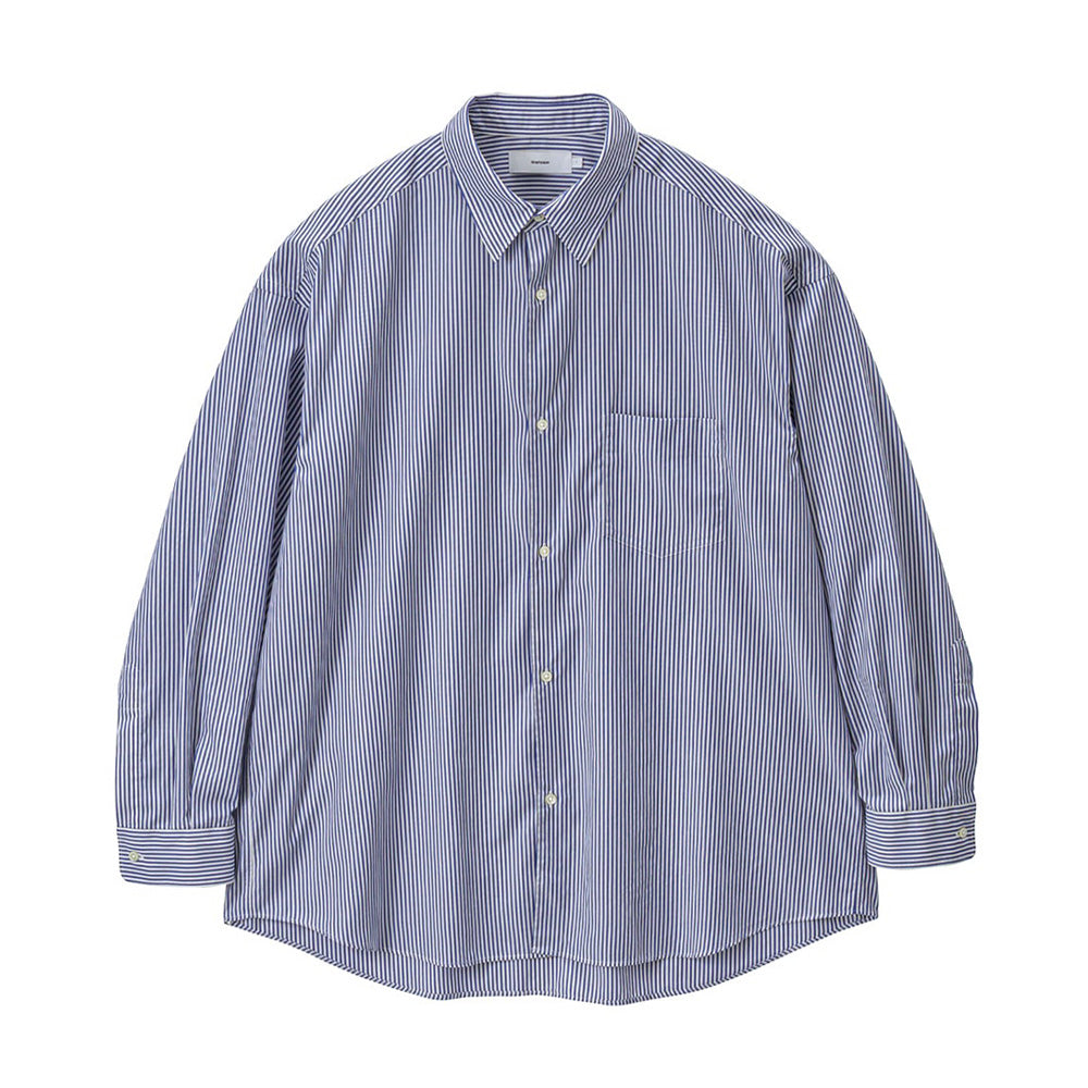 Graphpaper) Broad Stripe L/S Oversized Regular Collar Shirt (GM254