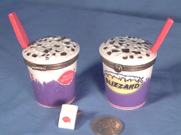 Dairy Queen Blizzard Porcelain Hinged Box w/ D.Q. Napkin