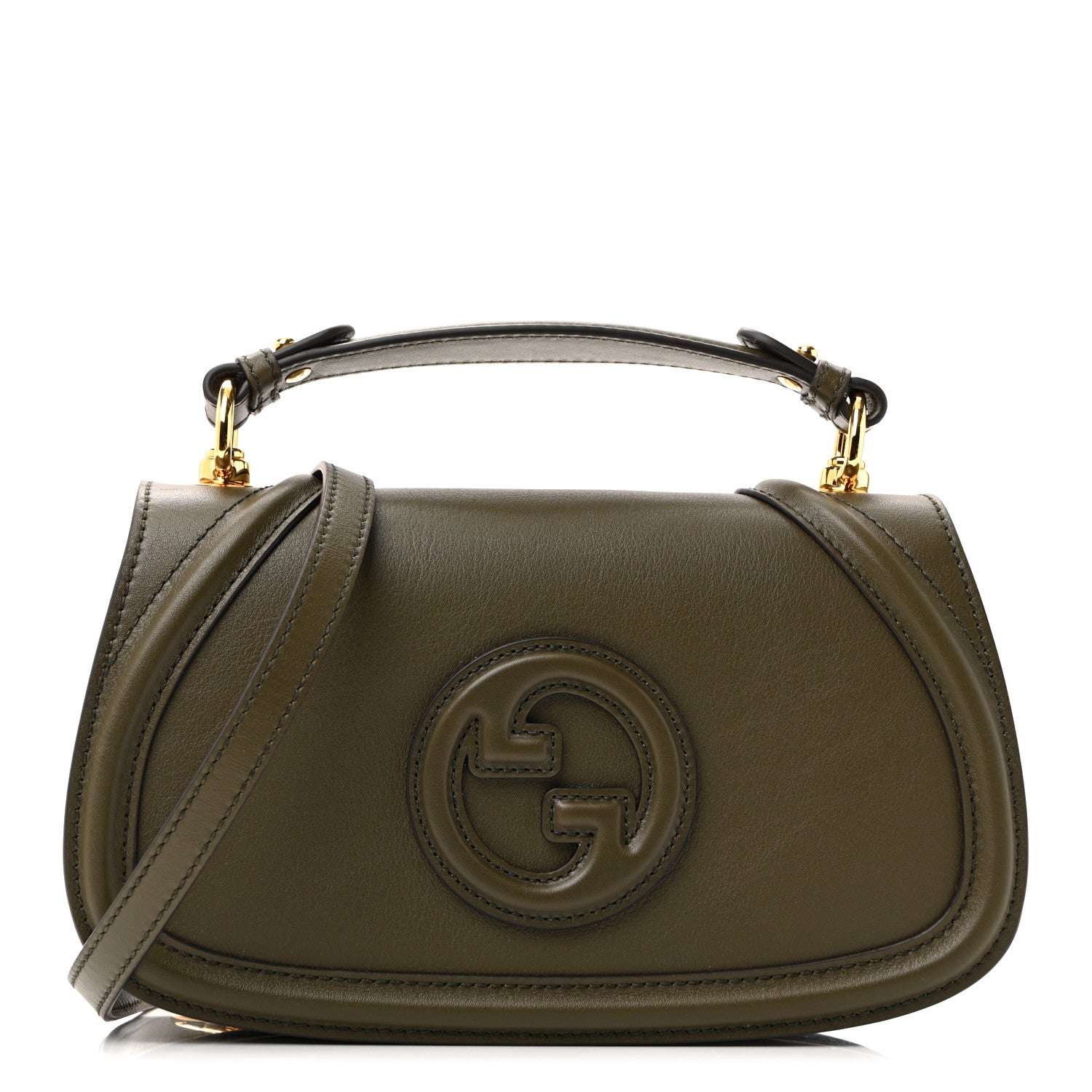 Gucci Roxy Calfskin Medium Blondie Top Handle Bag Forest Green