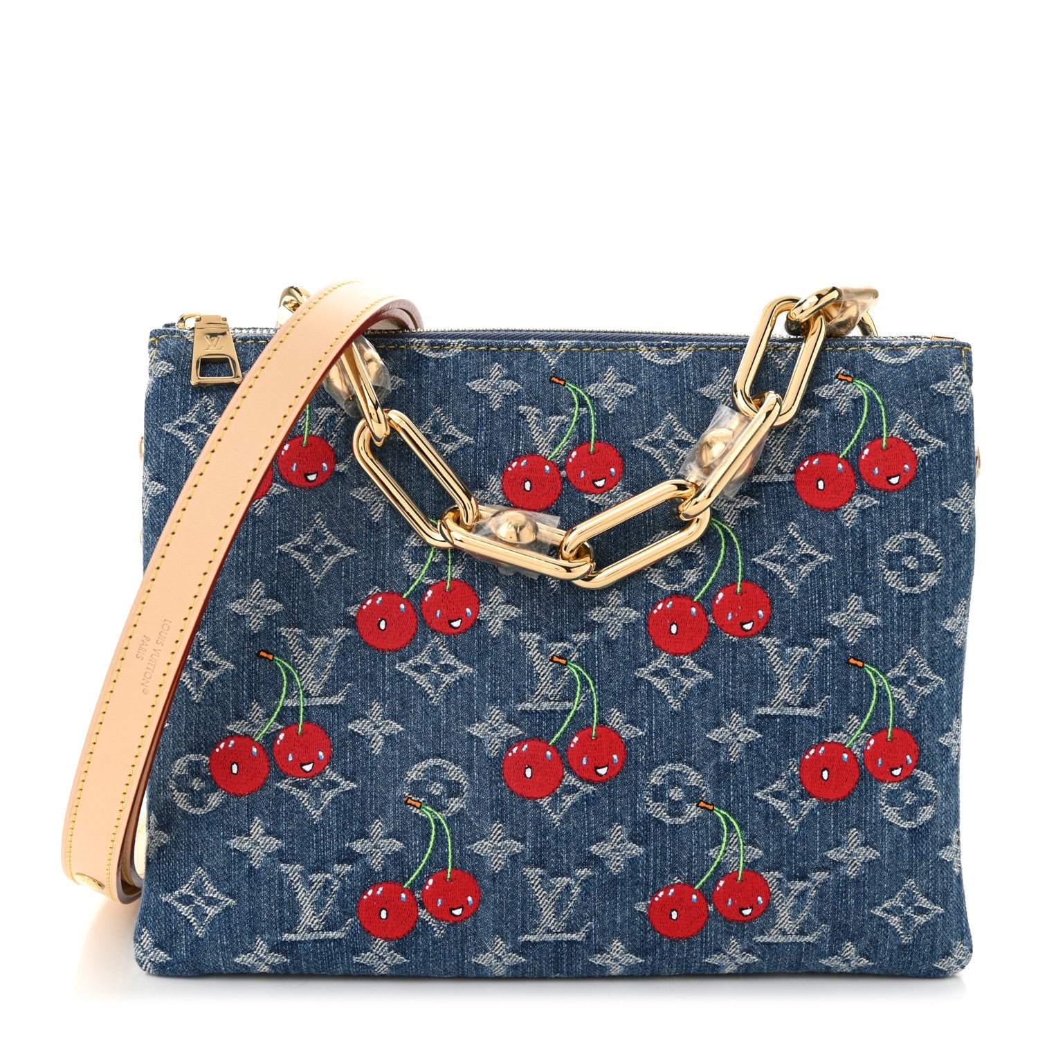 Louis Vuitton LV X TM Monogram Denim Cerises Coussin PM Blue